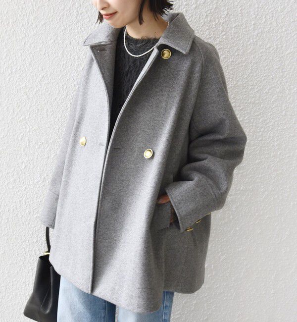 SHIPS for women「【WEB限定】〈手洗い可能〉ウール ライク ジャージー メルトン 2WAY Pコート」|ピーコート|