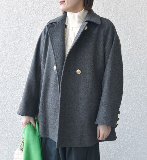 SHIPS for women「【WEB限定】〈手洗い可能〉ウール ライク ジャージー メルトン 2WAY Pコート」|ピーコート|