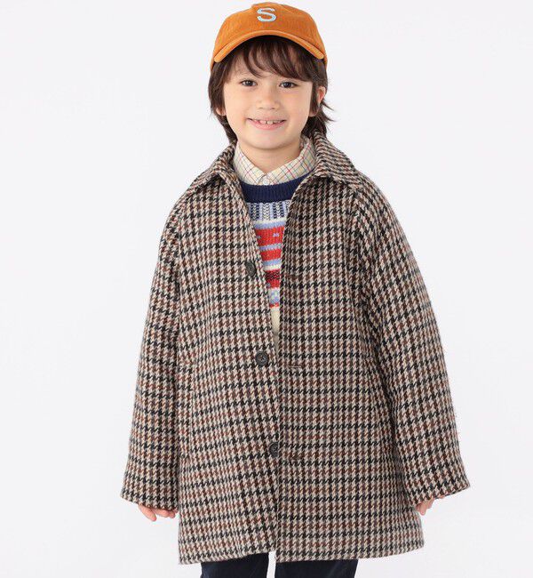 SHIPS KIDS「SHIPS KIDS:100～130cm / ガンクラブチェック ステンカラー コート」|ステンカラーコート|