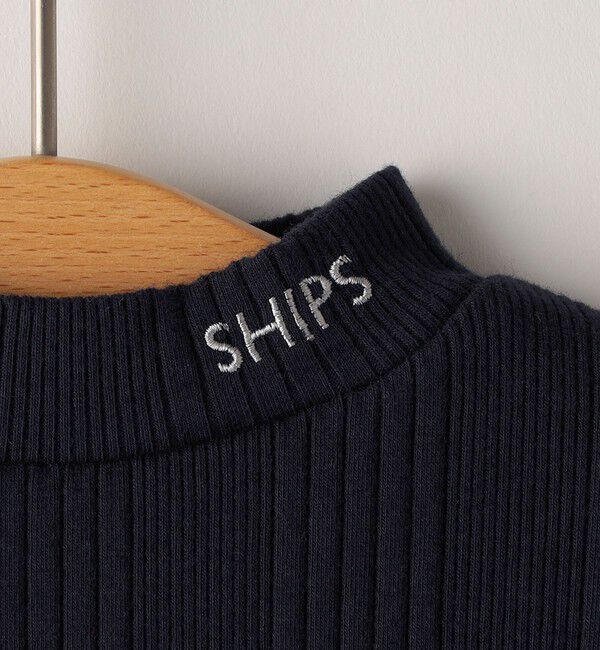SHIPS KIDS「SHIPS KIDS:80～90cm / ランダム リブ ハイネック カットソー」|Tシャツ・カットソー|