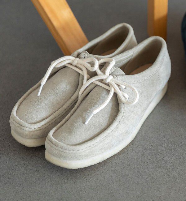 SHIPS「【SHIPS EXCLUSIVE】CLARKS: WALLABEE WHITE SOLE」|ショートブーツ|ベージュ