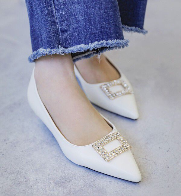 quaranciel「quaranciel: ビジュー モチーフ ポインテッド パンプス」|パンプス|