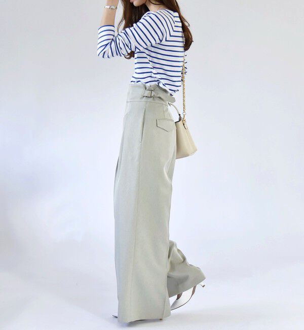 quaranciel「quaranciel:〈洗濯機可能〉ラウンドネック ボーダー カットソー」|Tシャツ・カットソー|