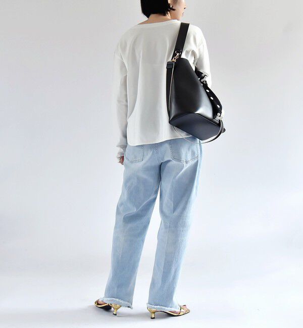 quaranciel「quaranciel:〈洗濯機可能〉ラウンドヘム ロングスリーブ コンパクト Tシャツ」|Tシャツ・カットソー|