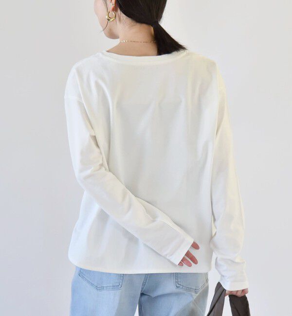 quaranciel「quaranciel:〈洗濯機可能〉ラウンドヘム ロングスリーブ コンパクト Tシャツ」|Tシャツ・カットソー|