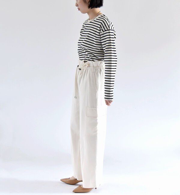 quaranciel「quaranciel:〈洗濯機可能〉ラウンドヘム ロングスリーブ コンパクト Tシャツ」|Tシャツ・カットソー|