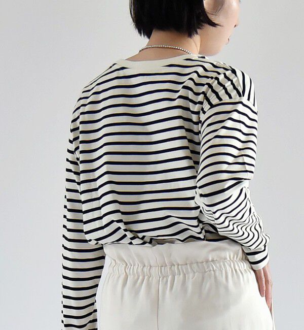 quaranciel「quaranciel:〈洗濯機可能〉ラウンドヘム ロングスリーブ コンパクト Tシャツ」|Tシャツ・カットソー|