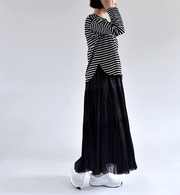 quaranciel「quaranciel:〈洗濯機可能〉ラウンドヘム ロングスリーブ コンパクト Tシャツ」|Tシャツ・カットソー|