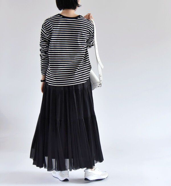 quaranciel「quaranciel:〈洗濯機可能〉ラウンドヘム ロングスリーブ コンパクト Tシャツ」|Tシャツ・カットソー|