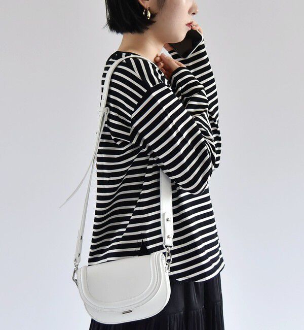 quaranciel「quaranciel:〈洗濯機可能〉ラウンドヘム ロングスリーブ コンパクト Tシャツ」|Tシャツ・カットソー|