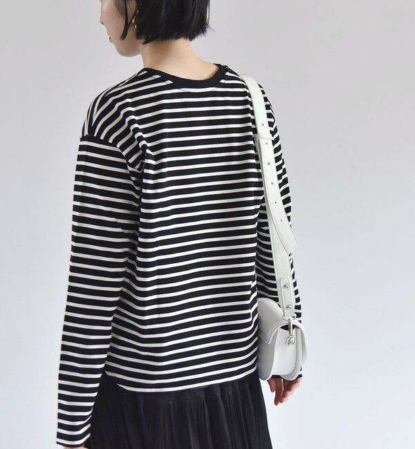 quaranciel「quaranciel:〈洗濯機可能〉ラウンドヘム ロングスリーブ コンパクト Tシャツ」|Tシャツ・カットソー|