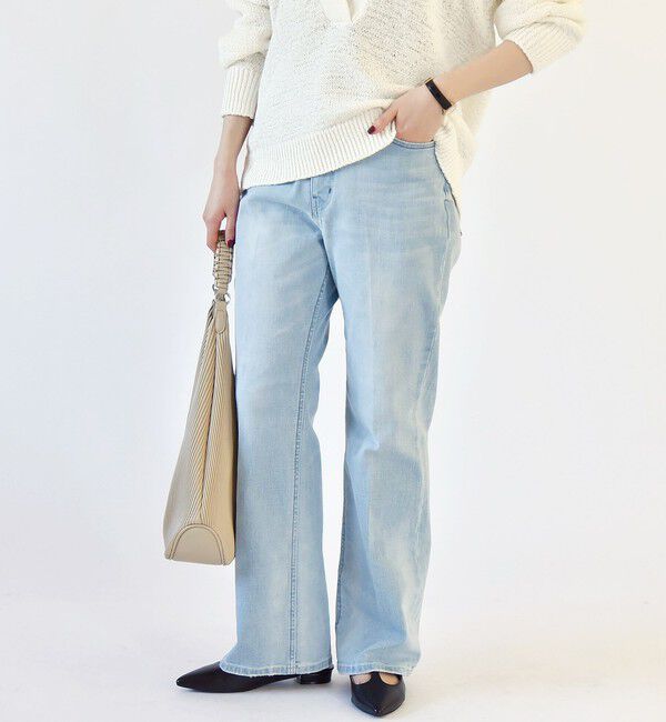 quaranciel「quaranciel:〈洗濯機可能〉セミフレア デニム パンツ」|デニム|