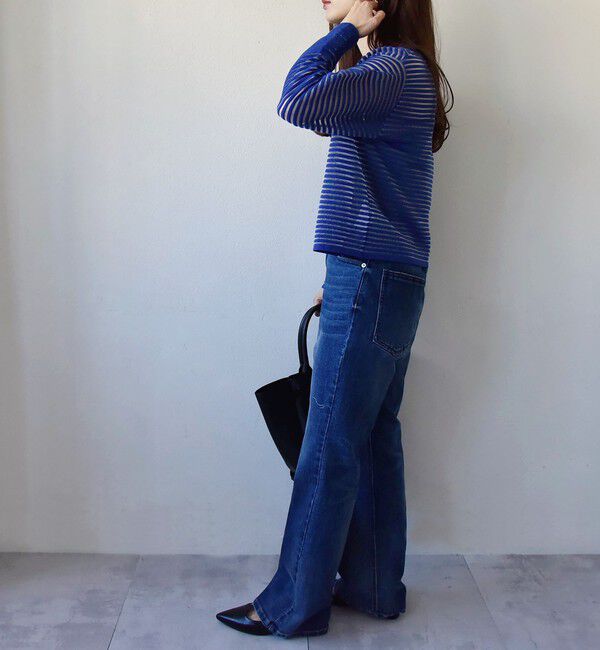 quaranciel「quaranciel:〈洗濯機可能〉セミフレア デニム パンツ」|デニム|