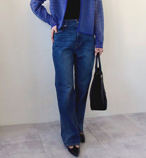 quaranciel「quaranciel:〈洗濯機可能〉セミフレア デニム パンツ」|デニム|