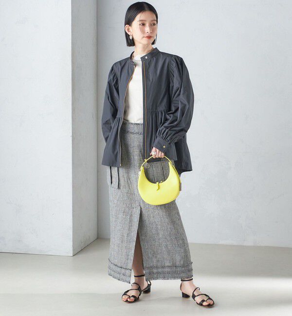 SHIPS for women「〈手洗い可能〉割繊 ナイロン スタンドカラー ギャザー ブルゾン◇」|ブルゾン・スタジャン|