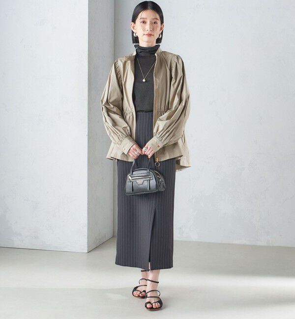 SHIPS for women「〈手洗い可能〉割繊 ナイロン スタンドカラー ギャザー ブルゾン◇」|ブルゾン・スタジャン|