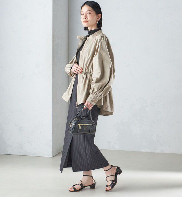 SHIPS for women「〈手洗い可能〉割繊 ナイロン スタンドカラー ギャザー ブルゾン◇」|ブルゾン・スタジャン|