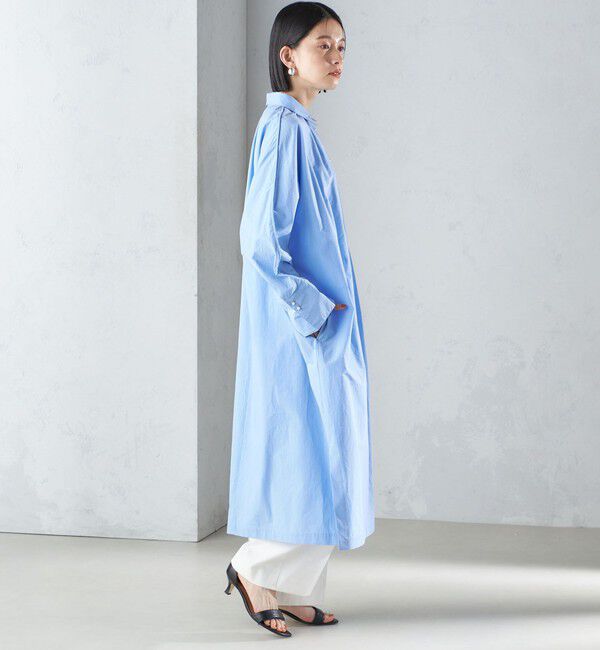 SHIPS for women「〈手洗い可能〉近江晒 タイプライター パールモチーフ ワンピース 24SS ◇」|ワンピース|