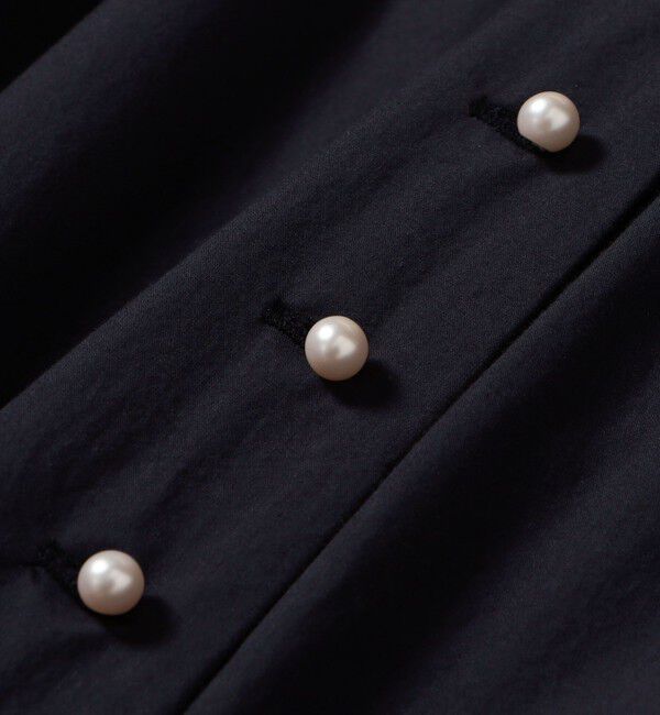 SHIPS for women「〈手洗い可能〉近江晒 タイプライター パールモチーフ ワンピース 24SS ◇」|ワンピース|