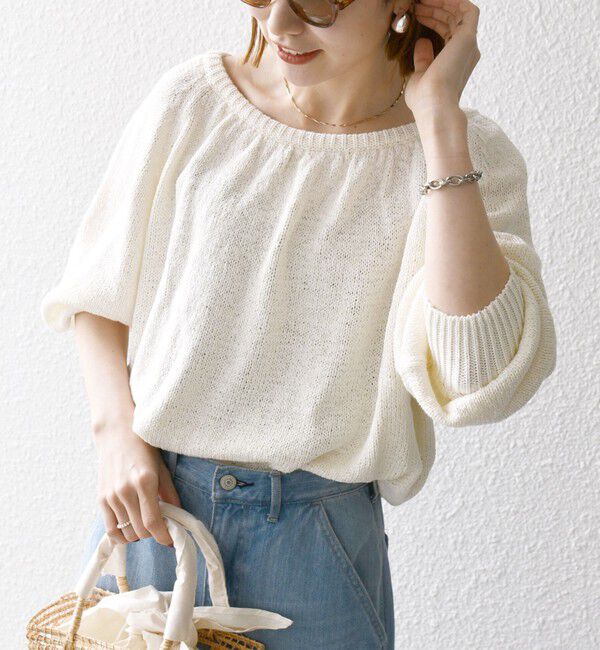 SHIPS any「SHIPS any:〈手洗い可能〉テープヤーン バックリボン ニット プルオーバー」|ニット・セーター|