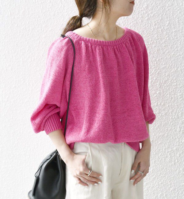 SHIPS any「SHIPS any:〈手洗い可能〉テープヤーン バックリボン ニット プルオーバー」|ニット・セーター|