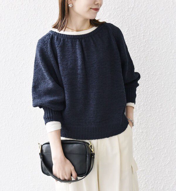 SHIPS any「SHIPS any:〈手洗い可能〉テープヤーン バックリボン ニット プルオーバー」|ニット・セーター|