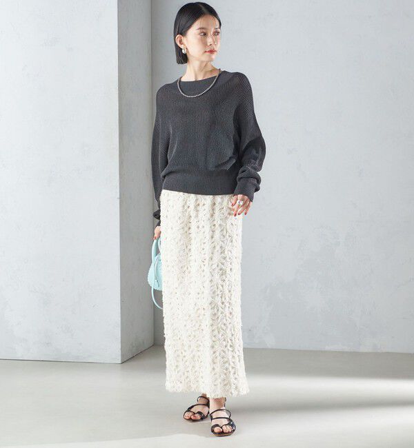 SHIPS for women「リボン レース タイト スカート 24SS ◇」|スカート|