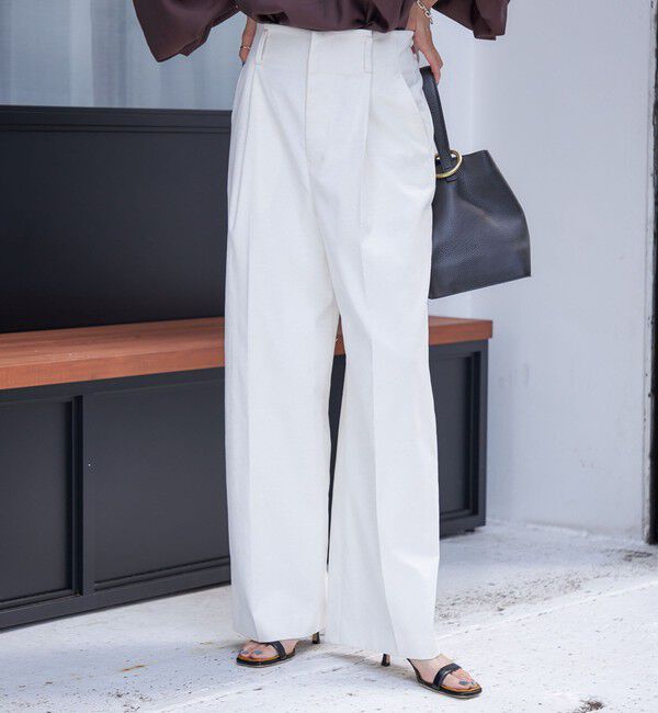 SHIPS for women「〈手洗い可能 〉ドライオックス フロント タック ストレート パンツ 25SS」|その他|