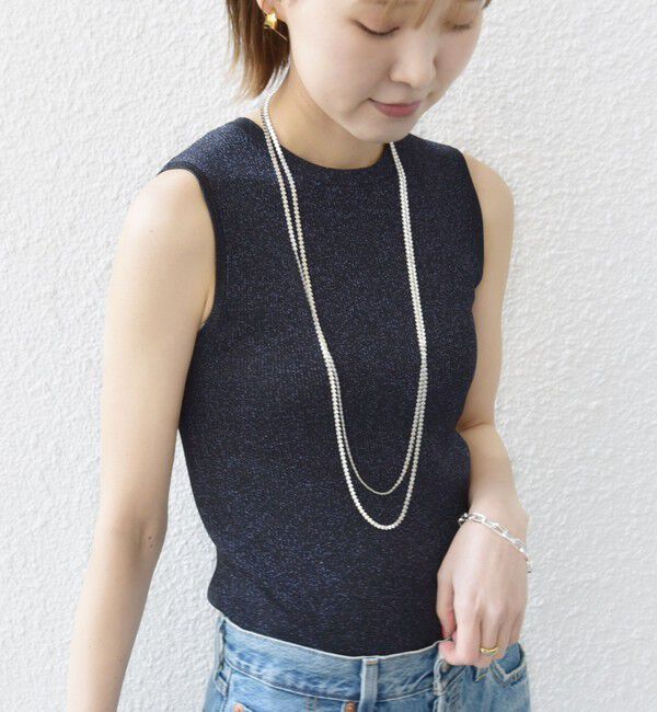 SHIPS for women「〈手洗い可能〉ラメ ノースリーブ ニット」|ニット・セーター|