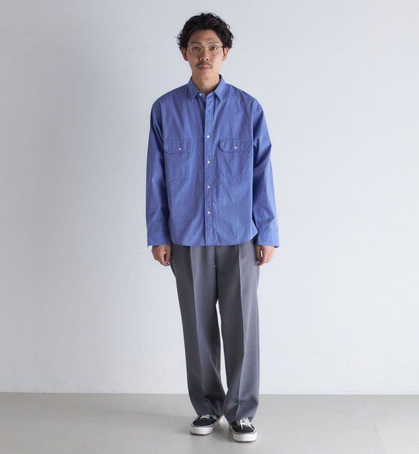 SHIPS「SHIPS: Wポケット ウォッシュド タイプライター 長袖 シャツ 〈チェック／ストライプ／単色〉」|シャツ・ブラウス|