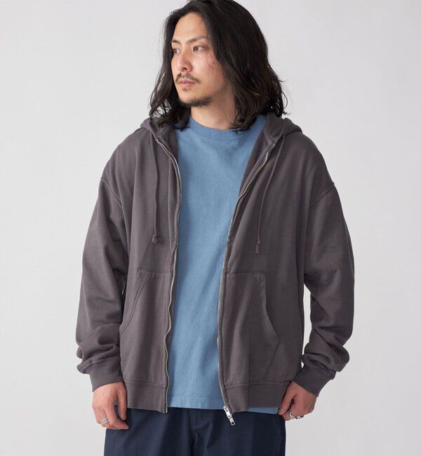 SHIPS「SHIPS: ソフト パイル コットン ジップアップ パーカー」|パーカー|ダークグレー