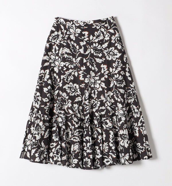 quaranciel「quaranciel:〈洗濯機可能〉リーフプリント セミフレア ロング スカート」|スカート|