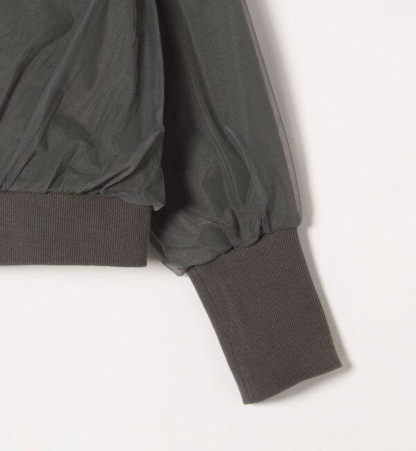 quaranciel「quaranciel:〈手洗い可能〉チュール ドッキング クルーネック カーディガン」|カーディガン|