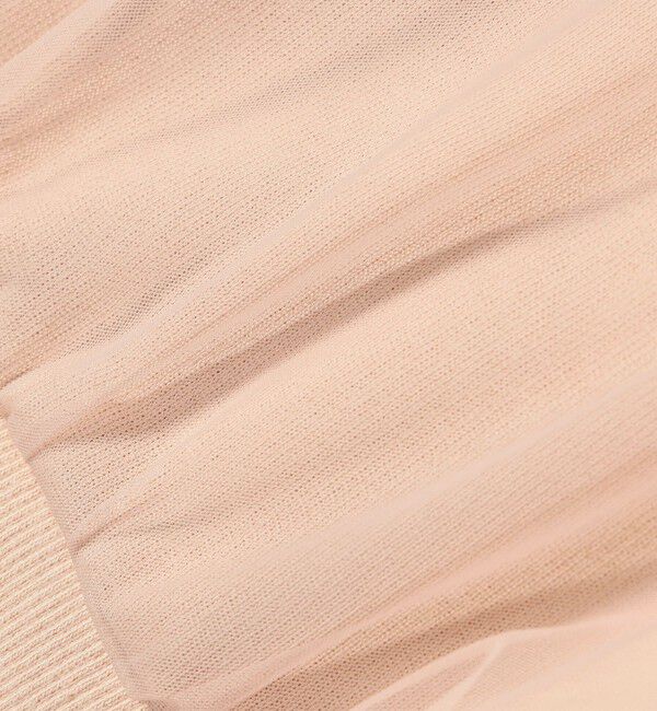 quaranciel「quaranciel:〈手洗い可能〉チュール ドッキング クルーネック カーディガン」|カーディガン|