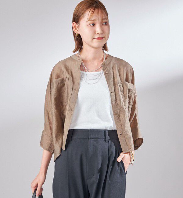 SHIPS for women「〈手洗い可能〉シルク混 シアー 羽織 シャツ」|シャツ・ブラウス|