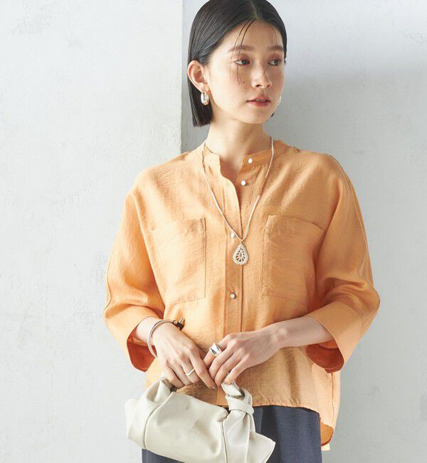 SHIPS for women「〈手洗い可能〉シルク混 シアー 羽織 シャツ」|シャツ・ブラウス|オレンジ系