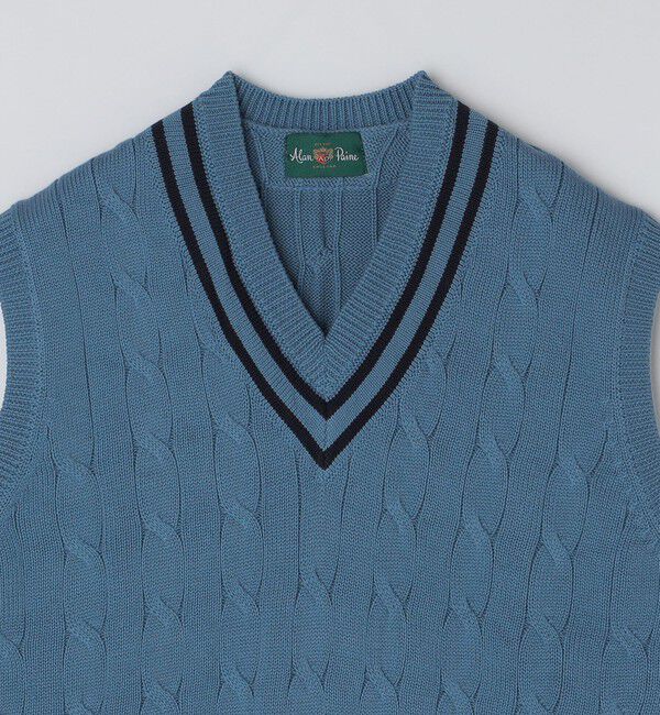 SHIPS「ALANPAINE: 7ゲージ ケーブル編み コットン クリケット ニット ベスト」|ベスト・ジレ|