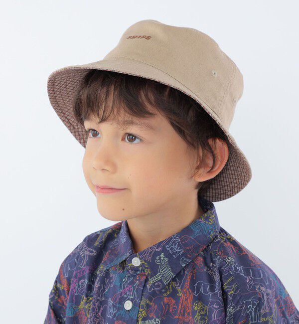 SHIPS KIDS「SHIPS KIDS:コットン リバーシブル ハット」|ハット|ベージュ