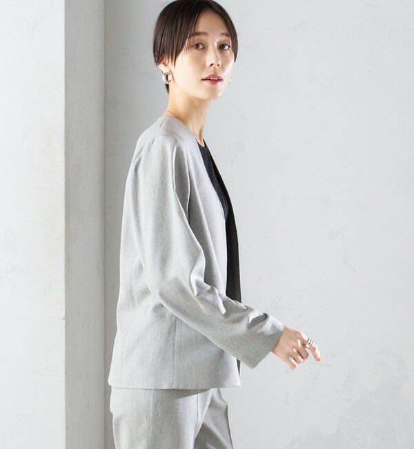 SHIPS for women「〈接触冷感/手洗い可能〉トリアセテート混 ノーラペル ジャケット（セットアップ対応）◇」|その他|