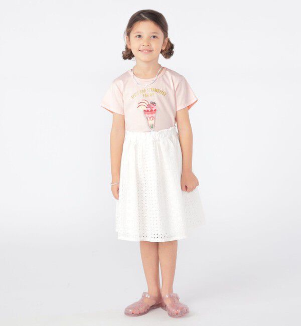 SHIPS KIDS「SHIPS KIDS:100～130cm / レース ギャザー スカート」|スカート|
