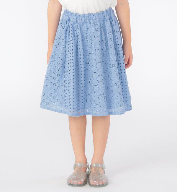 SHIPS KIDS「SHIPS KIDS:100～130cm / レース ギャザー スカート」|スカート|サックスブルー