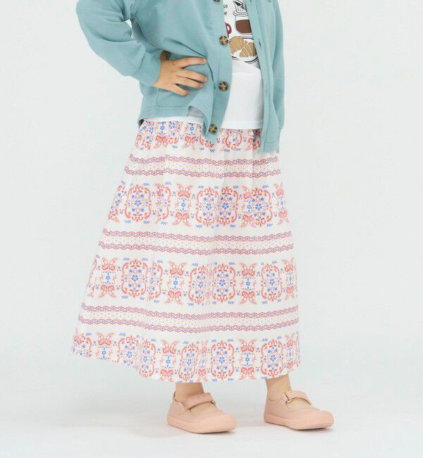 SHIPS Colors 「SHIPS Colors:〈洗濯機可能〉2WAY プリント スカート(100~140cm)」|フレア|