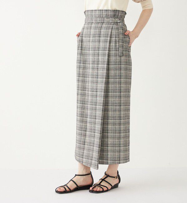 SHIPS Colors 「SHIPS Colors:〈手洗い可能〉レーヨンリネン ラップ スカート」|タイト|