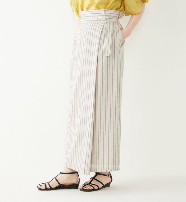 SHIPS Colors 「SHIPS Colors:〈手洗い可能〉レーヨンリネン ラップ スカート」|タイト|