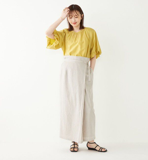 SHIPS Colors 「SHIPS Colors:〈手洗い可能〉レーヨンリネン ラップ スカート」|タイト|