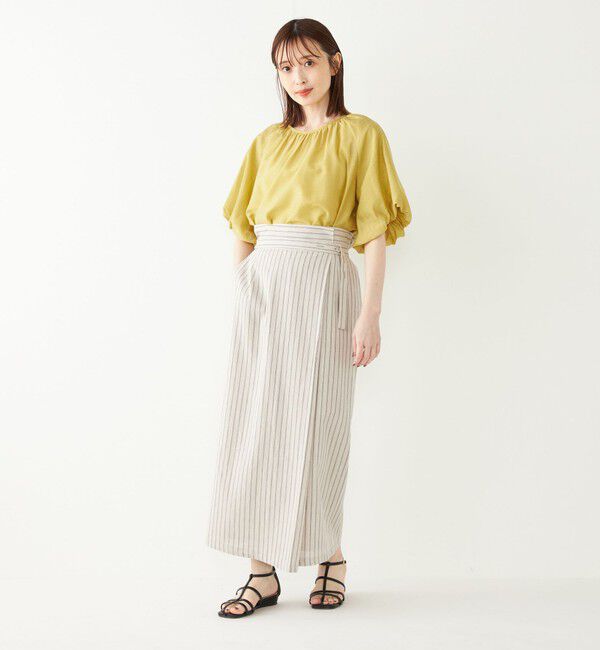 SHIPS Colors 「SHIPS Colors:〈手洗い可能〉レーヨンリネン ラップ スカート」|タイト|