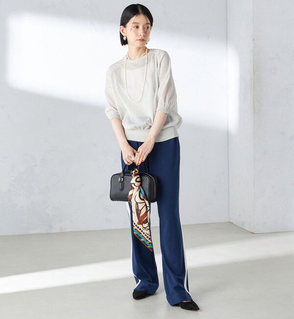 SHIPS for women「〈手洗い可能〉シアー ラメ 半袖 サマー ニット」|ニット・セーター|