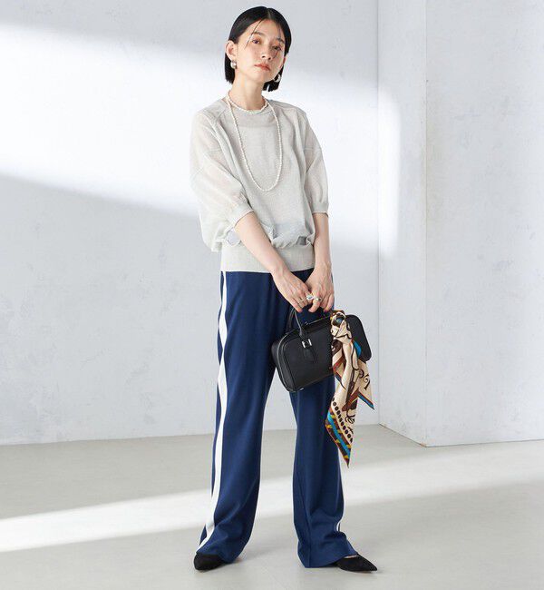 SHIPS for women「〈手洗い可能〉シアー ラメ 半袖 サマー ニット」|ニット・セーター|