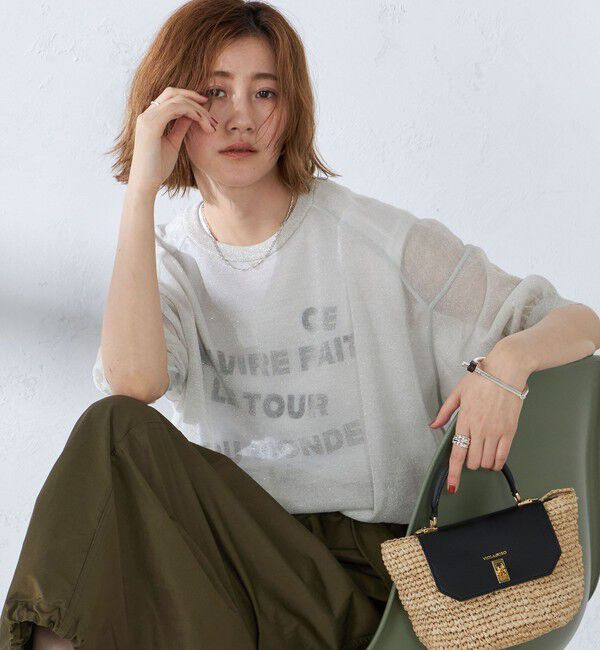 SHIPS for women「〈手洗い可能〉シアー ラメ 半袖 サマー ニット」|ニット・セーター|