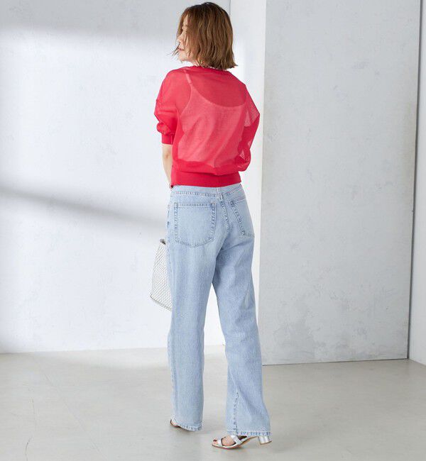 SHIPS for women「〈手洗い可能〉シアー ラメ 半袖 サマー ニット」|ニット・セーター|